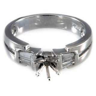 Beautiful Ladies Stunning Engagement Diamond Ring in plat 950 Platinum 0.68CT G H,SI1 SI2 (Semi Mounting): Jewelry