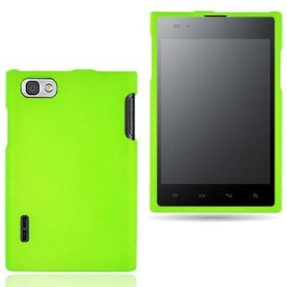 Neon Green Hard Case Snap On Rubberized Cover For LG Optimus VU VS950 Cell Phones & Accessories