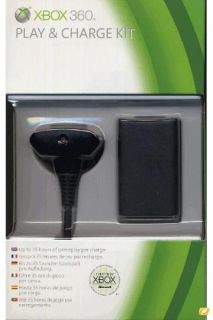 Xbox 360 Elite   Play & Charge Kit (Black)      Games Accessories