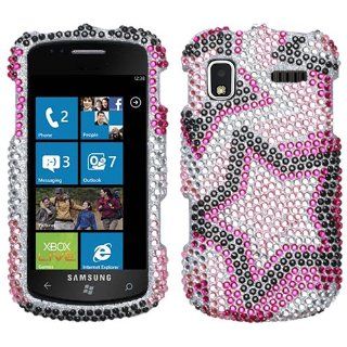 MyBat Diamante Protector Cover for Samsung i917 (Focus)   Retail Packaging   Twin Stars: Cell Phones & Accessories