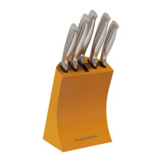 Morphy Richards Accents 5 Piece Knife Block Set   Orange      Homeware