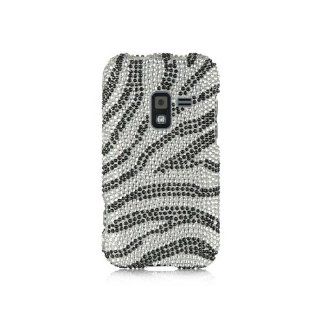 Silver Zebra Stripe Bling Gem Jeweled Crystal Cover Case for Samsung Galaxy Attain 4G SCH R920: Cell Phones & Accessories
