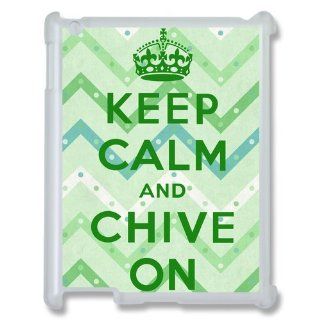 Custom Personalized Fancy Keep Calm And Chive On Cover Hard Plastic Ipad 1/2/3/4 Case: Cell Phones & Accessories