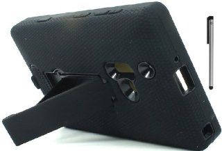 For Nokia Lumia 928 Heavy Duty Kickstand Hard Soft Cover Case with ApexGears Stylus Pen (Black): Cell Phones & Accessories