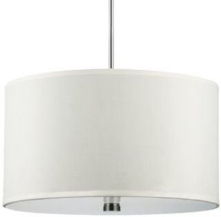 Sea Gull Lighting 65263 962 Pendant with Faux Silk Shade Shades, Brushed Nickel Finish   Ceiling Pendant Fixtures  