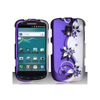 4 Items Combo For Samsung Galaxy S Aviator R930 SCH R930 (US Cellular) Purple Silver Vines Design Snap On Hard Case Protector Cover + Car Charger + Free Stylus Pen + Free 3.5mm Stereo Earphone Headsets: Cell Phones & Accessories