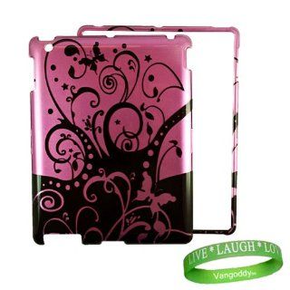 Elegant Purple Swirl and Butterfly Cover Hard Case for all models of Apple iPad 2 ( 2nd Generation, wifi , + AT&T 3G , 16 GB , 32GB , MC939LL/A , MC947LL/A , ect.. ) + Live * Laugh * Love Vangoddy Wrist Band!!!: Computers & Accessories