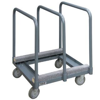 Durham 14 Gauge Steel Carpeted Rails Panel Moving Truck, PM 2831 CR 95, 1200 lbs Capacity, 28" Length x 28" Width x 34" Height, Gray Powder Coat Finish Service Carts