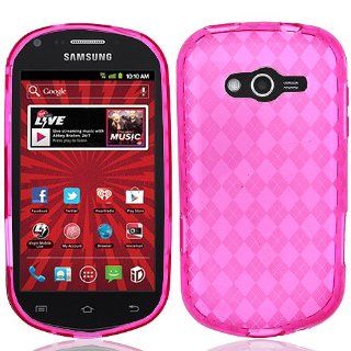 Transparent Clear Hot Pink Flex Cover Case for Samsung Galaxy Reverb SPH M950: Cell Phones & Accessories