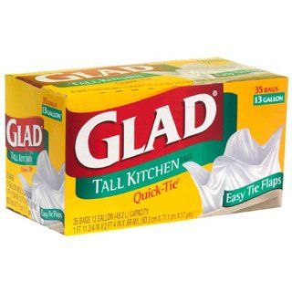 Glad Tall Kitchen Bags, Easy Tie Flaps, 13 Gallon 35 bags: Health & Personal Care