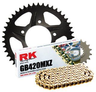 RK Racing Chain 2002 988ZK Black Aluminum Rear Sprocket and GB420MXZ Chain Race Kit Automotive