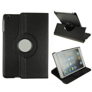 Black 360 Rotating PU Leather Case Cover W/ Stand For Apple iPad Mini 1st Gen/ iPad Mini 2 Retina Display Tablet: Computers & Accessories