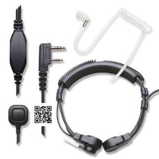 Hypario Flexible Throat Mic Microphone Covert Acoustic Tube Earpiece Headset With Finger PTT for Kenwood Pro Talk XLS TK Two Way Radio Walkie Talkie 2pin : Frs Two Way Radios : Car Electronics
