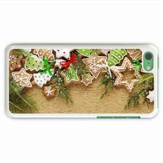 Make Iphone 5C Holidays Cookies Refreshments Needles New Year Christmas Trees Snowflakes Stars Of Hard White Case Cover For Everyone Cell Phones & Accessories