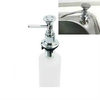 Kitchen Soap Dispenser Chrome Plastic Refillable Bottle Sink Replacement: Kitchen & Dining