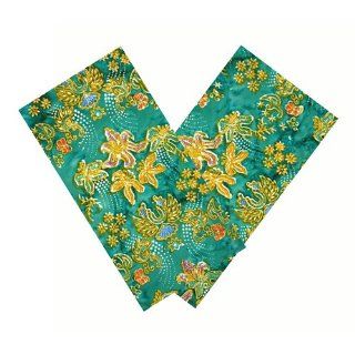 Teal Floral Batik Napkin Set: Kitchen & Dining