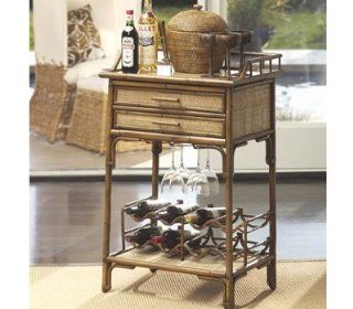Zodax Hamilton Rattan Butler Table Brown   Home And Garden Products