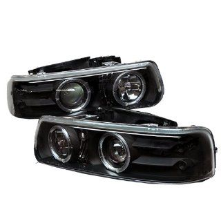 Spyder Auto Chevy Silverado 1500/2500/3500/Chevy Suburban 1500/2500/Chevy Tahoe Black Halogen LED Projector Headlight: Automotive