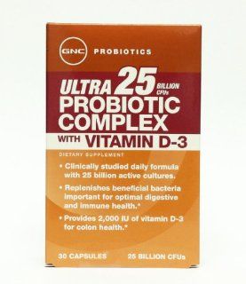 GNC Ultra Probiotic Complex 25 with Vitamin D3 30caps: Health & Personal Care