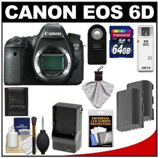 Canon EOS 6D Digital SLR Camera Body with 64GB Card + 2 Batteries & Charger + Remote + Accessory Kit : Digital Slr Camera Bundles : Camera & Photo
