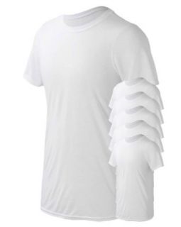 Gildan Men's Anti Microbial Performance T Shirt, White ( 6 Packs ): Clothing
