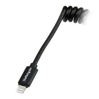 StarTech 1 Feet Coiled Black Apple 8 Pin Lightning to USB Cable for iPhone iPod iPad 3/4 (USBCLT30CMB): Computers & Accessories