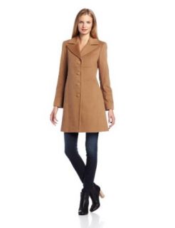 Larry Levine Women's Classic Single Breasted Notch Collar Coat at  Womens Clothing store: Wool Outerwear Coats
