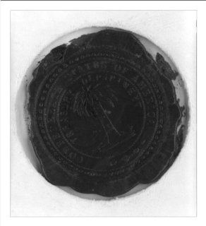 Historic Print (M): [Red wax seal impression of Treasury Department, Confederate States of America]  