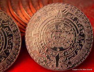 Mayan Aztec Calander The End is Near 999 Fine Copper Bullion Rounds 5 rolls = 100 : Everything Else