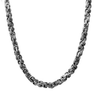 Mens Stainless Steel 6.0mm Byzantine Chain Necklace   24   Zales