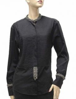 Roberto Cavalli Womens Top Blouse Shirt Black Cotton, XS, Black