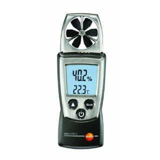 Testo 410 2 Digital Pocket Vane Anemometer, 0.4 to 20 m/s Velocity,  10 to +50 C Temperature, 0 to 100% RH: Science Lab Anemometers: Industrial & Scientific