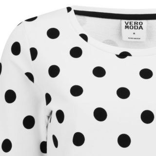 Vero Moda Womens Doris Polka Dot Top   White      Womens Clothing