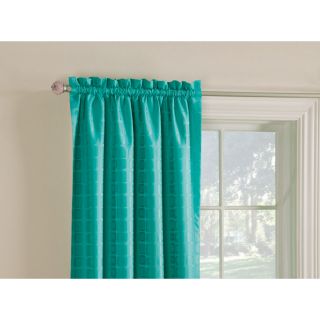 Style Selections Gabby 84 in L Kids Aqua Rod Pocket Curtain Panel
