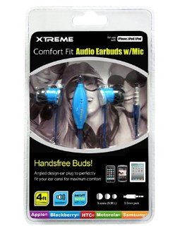 Xtreme Comfort Fit Audio Earbuds with Mic   Retail Packaging   Blue: Cell Phones & Accessories