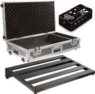 Pedaltrain PT 3 24"x16" Pedalboard w/Hard Flight Case and 10 Pedal Power Supply: Musical Instruments