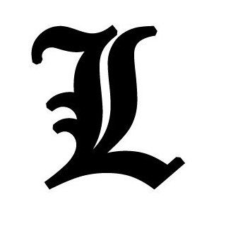 Old English Lettering Letter L White Decal: Automotive