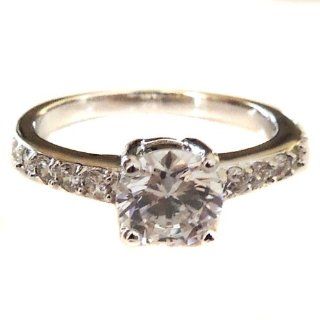 Christine Ring Engagement Cocktail Clear AAA Cubic Zirconia Platinum Plated Ginger Lyne Collection: Ginger Lyne: Jewelry