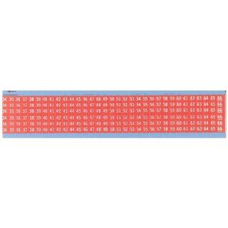 Brady WM 34 66 RD PK 1.5" Marker Length, B 500 Repositionable Vinyl Cloth, White on Red Consecutive Numbers Wire Marker Card, Legend "34 thru 66" (Pack of 25 Card): Industrial Warning Signs: Industrial & Scientific
