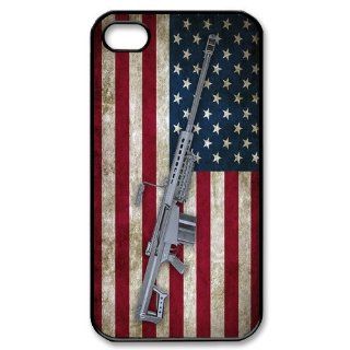 Barrett M82 on America Flag Iphone 4/4S Case, Snap On Hard Protective Guns Cover for Iphone 4/4S: Cell Phones & Accessories