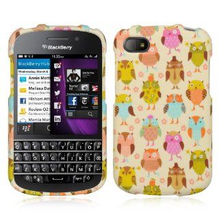 Luxmo CRBBQ10FANOWL Unique Durable Rubberized Crystal Case for BlackBerry Q10   Retail Packaging   Fancy Owl: Cell Phones & Accessories