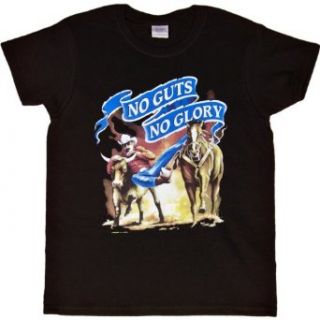 WOMENS T SHIRT : BLACK   SMALL   No Guts No Glory   Western Rodeo Steer Wrestling: Clothing