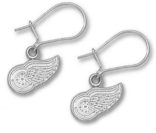 Logoart Detroit Red Wings Sterling Silver Dangle Earrings : Sports Fan Earrings : Sports & Outdoors