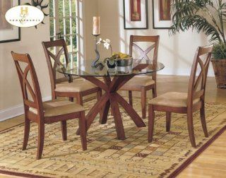 5pc Star Hill Collection Round Dining Table & Chairs Set   Dining Room Furniture Sets