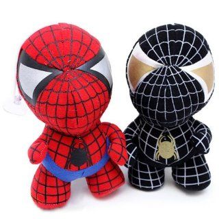 2pcs/Set Baby Spiderman Black Spiderman 7" Plush Doll Hang able Suction Toy: Toys & Games