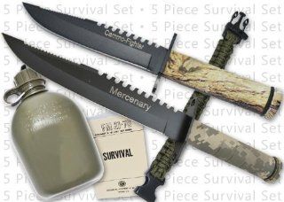 SK 1 GR. The Ultimate Survival Kit (Green) This hot selling kit is all you need to survive the wild. You are getting value at it's best with 2 survival knives  both with sheaths and compasses, matches & more. Included is also a canteen and cup, sur