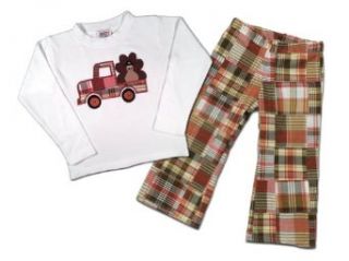 Juxby Kids Baby Boys Turkey Truck Top and Pants: Infant And Toddler Pants Clothing Sets: Clothing