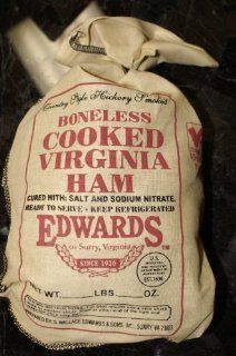 Edwards Boneless Cooked Hickory Smoked Virginia Country Ham   Traditional Southern Ham Approximately 2.5 lbs   Already cooked & ready to serve : Grocery & Gourmet Food