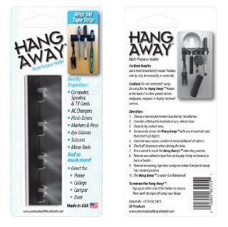 HANG AWAY (with flex grip opening!) Universal Toothbrush Holder (BLACK) 3M Tape Backing. Also available in (White #B003YIEE52) & (Glow In The Dark #B001ECLQ5G)   Toothbrush Hanger