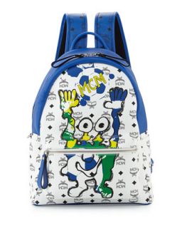 M�nchen Cute Monsters Soccer Special Edition Backpack, White   MCM